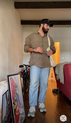 Fall Men’s Fashion 2023, Simple Mens Fashion Outfits, Dickie Overalls Outfit, Men’s Fashion For Tall Guys, Midsize Guy Outfits, Old Money Outfits Men Plus Size, Big Guy Fits