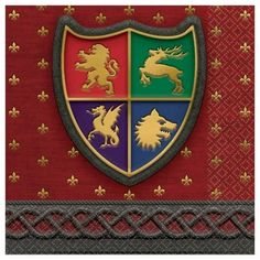 an image of a coat of arms with lions on it's shield and the colors of red, green, blue, gold