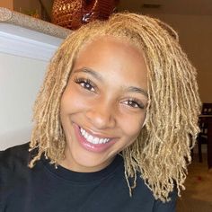 Platinum Blonde Microlocs, Blonde Microlocs Black Women, Copper Colored Microlocs, Honey Blonde Sisterlocks, Blond Microlocs, Blond Sisterlocks, Blonde Micro Locs, Blonde Microlocs, Blonde Sisterlocks