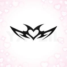 a heart with two wings and hearts in the background, on a pink background for valentine's day