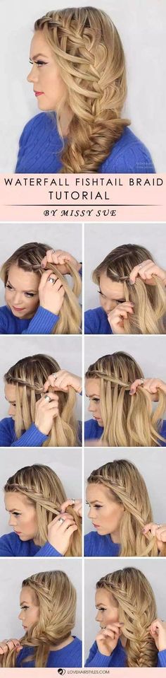 Not only does a nice braid keep your hair out of your face, but it also adds a fun “twist” to your everyday look. Wrap a small rubber band around each braid just above the point you want to cut it Braid Your Own Hair, Step Ideas, Braids Step By Step, Hair Clips 90s, How To Braid, Braiding Your Own Hair, Hairstyle Hairstyle, Braided Hair Tutorial, Everyday Hair