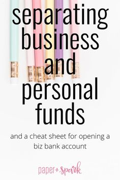 four colorful pencils sitting on top of each other with the words separating business and personal fund