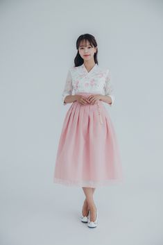 "# As permeating into everyday life, wear hanbok wear Soosulhwa 💛 About 'Soosulhwa' SooSulhwa is a \"handmade\" modern hanbok company that makes hanbok designed with everyday comfort and beauty that fits the current trend. 💛 About Modern Hanbok dress 🎁 Handmade so the body shape looks slim when wearing it as well as the volume. 🎁 Made of 3D patterns, you can wear it naturally as well as with a elegant fit. 🎁 The quality of Hanbok is guaranteed through careful manual work. ✔️ Model : 163cm h Modern Hanbok Dress Wedding, Traditional Spring Wedding Hanbok, Traditional Long Skirt Dresses For Spring, Traditional Fitted Skirt For Spring, Traditional Full Skirt For Spring, Fitted Hanbok For Spring Wedding, Traditional Pink Skirt For Spring, Spring Wedding Hanbok, Pink Wrap Skirt