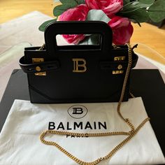 Brand New With Tags And Dust Bag Balmain Bag, Limited Time, Dust Bag, Top Handle Bag, Bag Lady, Brand New, Handbags, Tags, Leather