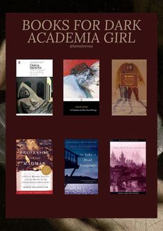 books for dark academa girl are displayed on a red cover with black lettering