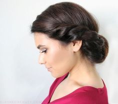 Twisted Low Roll Festival Hairstyles, Updo Ideas, Date Night Hair, Night Hair, Low Updo, Fancy Hair, Updo Tutorial