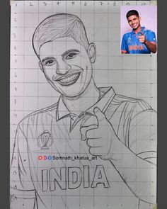 Shubman Gill Drawing Outline ✍️❤️..... @somnath_khatua_art . . . Full tutorial video on my YouTube channel 😊❤️ (Somnath_khatua_art) . . . #somnathkhatuaart #shubmangill #gill #sketch #artist #outline #pencilsketch #ipl #viratkohli #cricket #csk #rohitsharma #msdhoni #abdevilliers #virat #royalchallengersbangalore #mumbaiindians #india #dhoni #kingkohli #karnataka #klrahul #mi #indiancricketteam #teamindia #indiancricket #icc #viratians Shubman Gill Drawing, Shubman Gill Sketch, Cricketer Sketch, Ms Dhoni Drawings, Cricketer Drawing, Sanju Arts, Grid Method Drawing, God Drawing, Cute Drawings Of Love