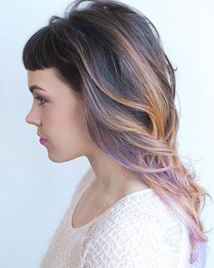 Peach Highlights, Lavender And Peach, Lavender Hair, Best Hair Salon, Pink Highlights, Pastel Hair, Hair Envy