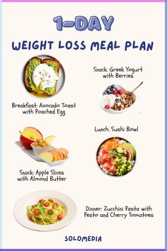 Kickstart your weight loss journey with this comprehensive 1-day meal plan designed to fuel your body and support your goals! 🌟 Incorporating a variety of nutrient-rich, low-calorie foods, this plan is packed with weight loss-friendly options to keep you satisfied and energized throughout the day.