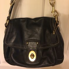 Authentic Coach Handbag. Gently Used All Zippers, Clasp And Buckles Are Defect-Free. Awesome Condition. Flap Bags With Branded Hardware, Branded Hardware Flap Bag, Coach Flap Bag With Branded Hardware For Travel, Coach Bags With Detachable Strap And Flap Shape, Black Coach Bag With Flap, Coach Flap Bag With Branded Hardware For Everyday Use, Coach Bags With Double Handle And Gunmetal Hardware, Coach Shoulder Bag With Double Handle And Zipper Pocket, Black Coach Shoulder Bag With Detachable Handle