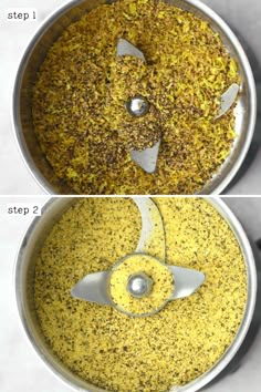 two pictures showing how to make homemade mustard