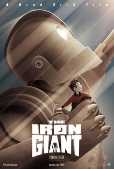 the iron giant movie poster is shown