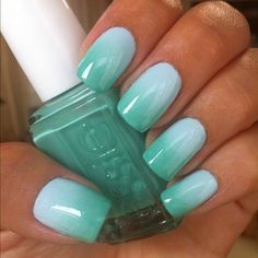 Fav colour!!!👌😂 Brown Ombre Nails, Teal Nail Art, Nails Teal, Popular Nail Colors, Ombre Nail Art Designs, Mint Nails, Teal Nails, Nail Art Ombre, Spring Nail Art