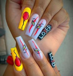 Unusual Nail Designs, Cartoons Movies, Acrylic Nails Coffin Pink, Nails Only