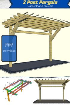 an image of a wooden pergola with instructions to build the pergola