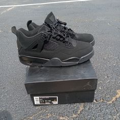 Air Jordan 4 Retro, 'Black Cat' Black/Black-Light Graphite (Cu1110 - 010) Size - 11m (New In Box) Jordan Black, Jordan 4 Retro, Shoes Air, Cat Black, Air Jordan 4 Retro, Air Jordan 4, Cat Colors, Jordans For Men, Black Light