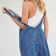 Bnwot Size Small Color Saphire Blue Relaxed Fit Shortalls, High Roller, Free People Pants, Pant Jumpsuit, Jumpsuit Romper, Free People, Color Blue, Pants For Women, Jumpsuit