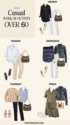 Wardrobe Basics for Women Over 60, Casual Outfits for Women Over 60, Wardrobe for Women Over 60, Retiree Casual Outfit Ideas, Retiree Capsule Wardrobe, How To Dress Over 60 Must Have Wardrobe Essentials, Casual Outfits For Women, Classic Style Outfits