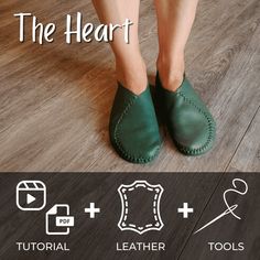 a woman's feet in green shoes with the text, how to make your own slippers