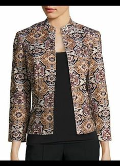 Office Outfit Ideas For Women, Bolero Blazer, Office Outfit Ideas, Cotton Jackets Women, Ethno Style, Shrug For Dresses, Blazer Outfits For Women, Outfit Ideas For Women, Jacquard Jacket