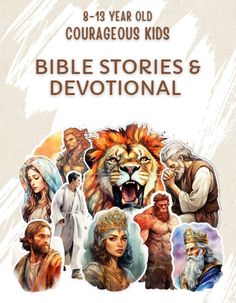 the bible stories and devotional book cover for children's books, with pictures of jesus