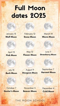 Get a head start on 2025 Astrology with this full Moon calendar!
2025 Celestial Events
2025 Moon Phase Calendar
moon calendar 2025
moon calendar 2025 printable
2025 moon phase calendar
2025 full moon calendar moon
2025 moon
2025 calendar

January Wolf Moon
February Snow Moon
March Worm Moon
April Pink Moon
May Flower Moon
June Strawberry Moon
July Buck Moon
August Sturgeon Moon
September Harvest Moon
October Hunter Moon
November Beaver Moon
December Cold Moon


2025 moon phase calendar
2025 full moon calendar
2025 full moon dates
2025 printable moon calendar
2025 bullet journal moon phases 
2024 blue moon
2025 moon cycle calendar 2025 Witches Calendar, 2025 Witch Calendar, Capricorn New Moon 2024, Full Moons In 2025, Moon Calander 2025, Full Moon 2025 Calendar, 2025 Witchy Calendar, Full Moons Of 2024, 2025 Full Moons