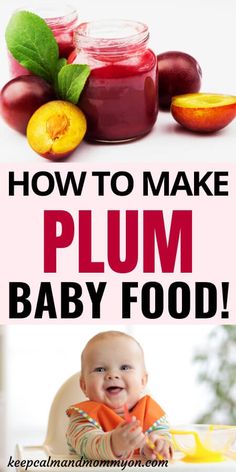 how to make plum baby food for babies and toddlers with pictures on the side