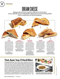 an article in the magazine about sandwiches