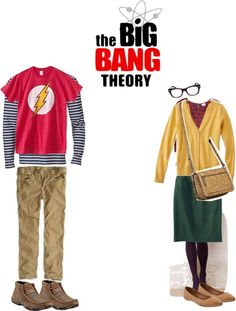 the big bang theory movie poster with two people in different outfits and one is holding a handbag