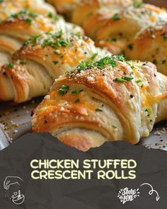 chicken stuffed crescent rolls with cheese and herbs