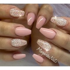 Gold Nail Designs, Pink Glitter Nails, Gold Nail, Nails Gel, Fabulous Nails, Fancy Nails, Jamberry