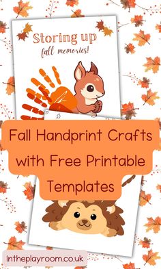 fall handprint crafts with free printable templates for kids to make and sell