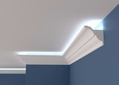 XPS COVING LED Lighting cornice, coving, moulding, wall decoration, ceilling decor, home improvement, DIY, led decoration Side Ceiling Design, Cornice Lighting, Ceiling Crown, Ceiling Crown Molding, Cornice Design, Living Room Types, Led Lighting Diy