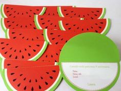 watermelon slices cut out and placed on top of each other with a quote