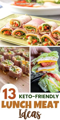 the keto - friendly lunch meat ideas are easy to make and delicious enough for everyone to enjoy