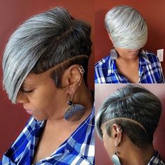 Black Women Grey Hair, Grey Hair Undercut, Bad Hairstyles, Women Grey Hair, Shorts Hair, Meagan Good, Hair Undercut