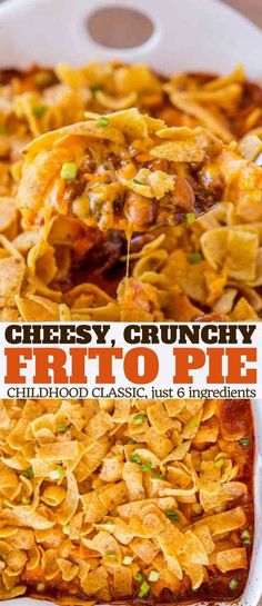 the cover of cheesy, crunchy entree pie