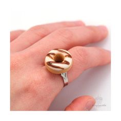 "No one is old enough to wear our food jewelry; even your grandma can wear this cute ring! So be the sweetest daughter ever and give this Scented Sugar Chocolate Donut Ring to your mom or grandmother. This cool ring is designed by Tiny Hands from polymer clay. It has the irresistible scent of chocolate icing, perfect to lighten up your mood every day. The size of the donut charm is 3/4\" wide and you can adjust the size of the silver plated ring." Cute Everyday Jewelry Ring, Sweet Nickel-free Jewelry Gift, Sweet Nickel-free Jewelry For Gifts, Cute Everyday Ring, Cute Handmade Jewelry For Anniversary, Fun Handmade Rings For Gifts, Cute Handmade Brown Jewelry, Fun Handmade Rings As Gifts, Handmade Fun Rings As Gifts