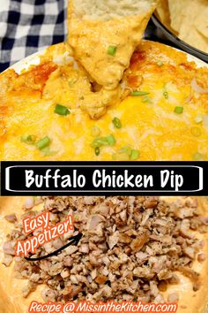 the buffalo chicken dip recipe is ready to be eaten