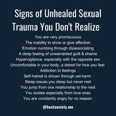 Sexual trauma is a tough subject, yet it affects many of us in ways we may not even realize. Those who have experienced sexual trauma may find themselves hiding, distracting, denying, or even living in their trauma. But here's the thing: awareness is the first step towards healing. And understanding your behaviors and responses to your trauma can help you get the help you desperately need. So how do you know if you're suffering from sexual trauma? Well, it can manifest in many ways. Some survi Learn To Live, Here's The Thing