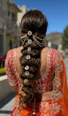 Mehndi Hairstyles, Traditional Hairstyle, Long Hair Wedding Styles