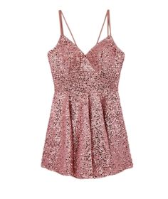 Alyce Women Pink Sequin Mariana Dress | Frankie's on the Park Glamorous Sparkling Sequin Fabric For Homecoming, Glamorous Pink Evening Dress For Homecoming, Sparkling Sequin Dress For Homecoming Party, Sparkling Sequin Dress For Homecoming Party Season, Sparkling Sequin Fabric For Prom And Party Season, Sparkling Sequin Fabric For Homecoming Party Season, Pink V-neck Mini Dress With Sequins, Glamorous Sequin Glitter Dress For Prom Season, Glamorous Sparkling Sequin Dress For Prom Season