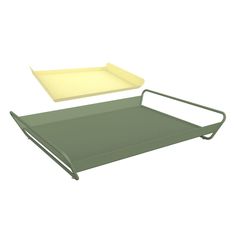 two green trays sitting next to each other