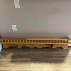 Vintage Wood Hanging Wall Shelf with Spindle Guard Rail, Gallery Rail Shelf, Display Shelf, Farm House Shelf 48" Wood Shelf Approx. measurements: 48" W  Some wear due to age, still looks really nice. Very good vintage condition. ---------------- Please visit my store for more fantastic items to buy! https://www.etsy.com/ca/shop/VTGItemsAddedDaily All photos are real. You buy exactly what you see in the photos. Shipping Packages are shipped within 48 hours and most times are shipped out within 24 Gallery Rail Shelf, Rail Shelf, Hanging Wall Shelf, Gallery Rail, House Shelves, Guard Rail, Shipping Packages, Wood Wall Shelf, Shelf Display