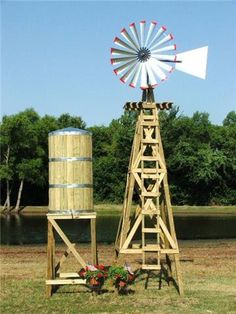 20 Foot Decorative Windmill Kit Wood Windmill, Wooden Windmill, Windmill Water, Garden Windmill, Old Windmills, Water Towers, Meteor Garden 2018, Water Storage Tanks, Magic Garden