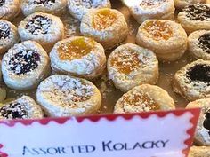 assorted kolaboky pastries on display for sale