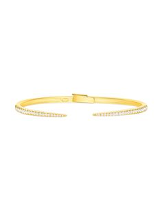 Jen Thin Diamond Claw Cuff 14K – LeMel Wrist Stack, Wrist Stacks, Bracelet Size Chart, Initial Jewelry, Cuff Bangles, A Sea, Bracelet Sizes, Pave Diamonds, View Photos