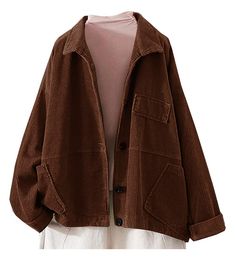 PRICES MAY VARY. 80% Cotton, 20% Polyester Imported Button closure Machine Wash Occasion: Women's baggy corduroy coat is suitable for Casual,Beach, Party, Club, Outdoor, Work, Office, School, Travel,Vocation Or Daily Wear Ladyful womens baggy corduroy jacket, brown corduroy jacket women, corduroy jacket women fashion, corduroy coat women, women s corduroy coat with stand collar, corduroy coat women with pockets Baggy green corduroy jacket/ brown corduroy jacket/ black corduroy jacket for you to Baggy Jacket, Corduroy Jacket Womens, Black Corduroy Jacket, Brown Corduroy Jacket, Green Clothing, Corduroy Coat, Womens Jackets Casual, Cardigan Shirt