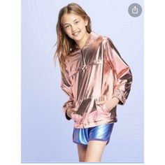 More Than Magic Girl's Metallic Hoodie Pretty Rose Gold Metallic Pink Extra Large (14/16) Retails For $24.99 New With Tags Long Sleeve Hoodie For School, Trendy Hoodie For School In Fall, Long Sleeve Hoodie For Fall Playwear, Spring Hooded Tops For School, Hooded Tops For School In Spring, Hooded Hoodie For Playwear In Fall, Pink Hoodie For School In Fall, Pink Fall Hoodie For School, Hooded Outerwear For Spring Playwear