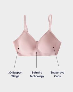 Meet the Relief Bra, your answer to ditching the discomfort of traditional underwires without sacrificing support, lift, or shape. It's the seamless wonder you've been searching for and quite frankly, the only bra you will ever need.This marvel comes to life with two signature innovations:SoftWire: This technology reimagines underwire support entirely, offering all the benefits without any of the pain. It's like the comfort of going wireless, but with the lift and shape you desire.3D Support Wings: Picture a gentle yet effective embrace around your body. These wings mold to you, moving as you move, to provide support that's both comforting and steadfast.What unfolds is a bra that's as supportive and versatile as it is comfortable. It's more than a bra.. it's a revolution in your wardrobe, Wings Picture, Seamless Bra, Underwire Bra, Fast Fashion, Women Empowerment, Benefits, Marvel, Wonder, Bra